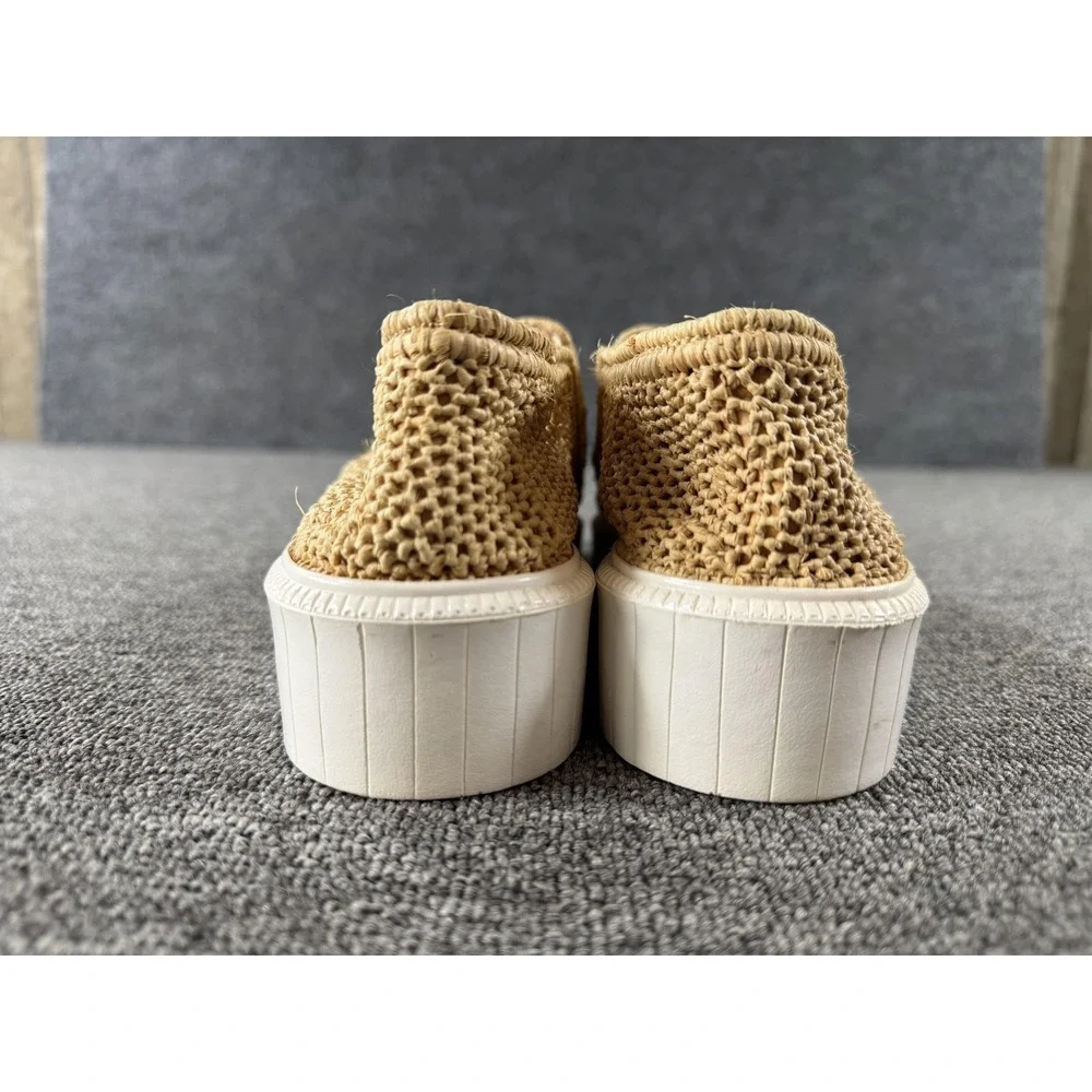 Isabel Marant Shoes Womens 7 Beige Woven Platform Slip On Raffia - Picture 7 of 14